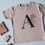 Initial And Birth Month Flower Children's T Shirt, thumbnail 2 of 12