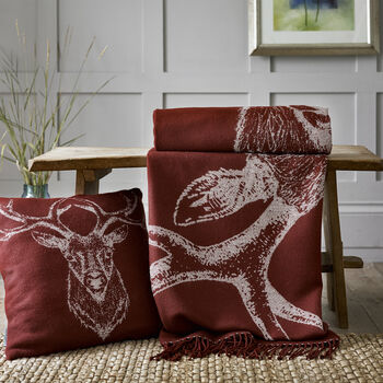 Stag Mulberry Faux Cashmere Throw 140x180, 5 of 5