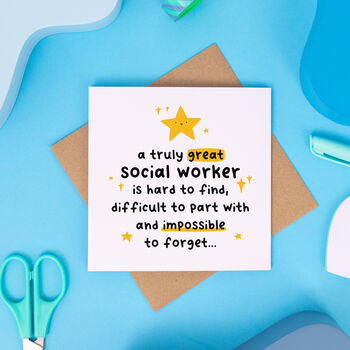 'Truly Great Social Worker' Thank You Card, 2 of 2