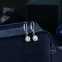 Clear Cz Lever Back Hoop In Sterling Silver, thumbnail 8 of 12