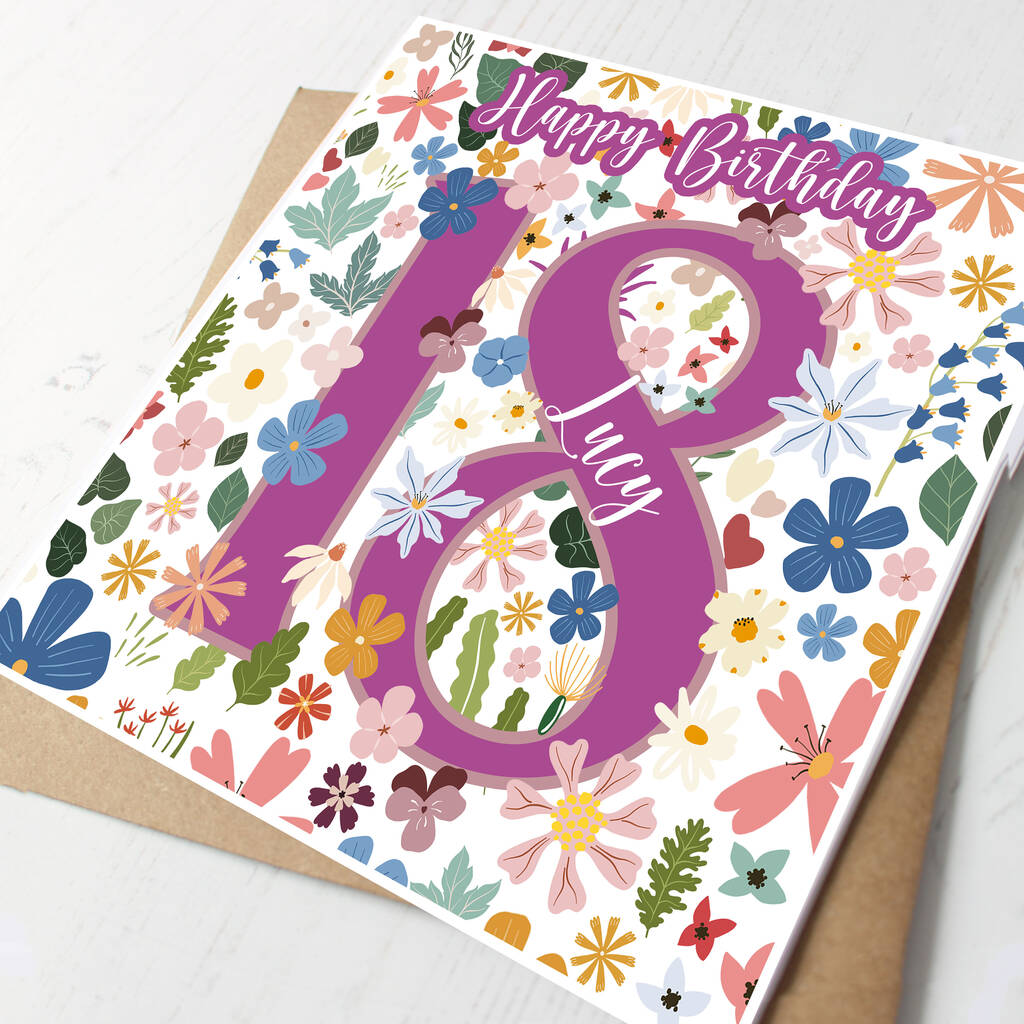 Bespoke 18th Birthday Card For Her By Hope and Love ...