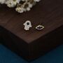 Sterling Silver Hamsa Hand And Evil Eye Stud Earrings, thumbnail 4 of 12