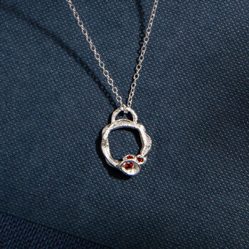 Garnet And Recycled Silver Small Eternity Necklace, 2 of 5