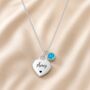 Personalised Name Heart Pendant Necklace With Birthstone Symbol, thumbnail 1 of 12