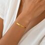 Personalised Curve Bar Birthstone Bracelet Engrave Name Symbols, thumbnail 3 of 12