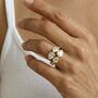 Teardrop Diamond Crossover Ring Gold, thumbnail 1 of 10