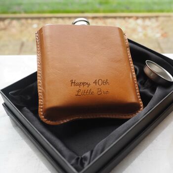 Rugby Fan's Personalised Hip Flask In Gift Box, 3 of 6