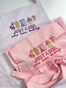 Just A Girl Who Loves Baking Embroidered Apron, 5 of 6