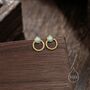 Aqua Green Opal Double Circle Stud Earrings, thumbnail 2 of 11