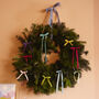 Colourful Christmas Wreath Bows, thumbnail 1 of 3