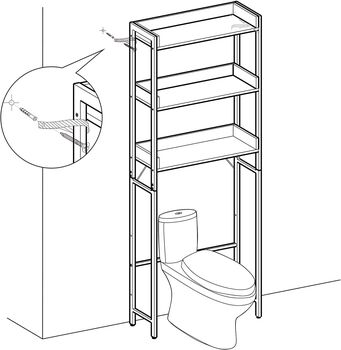 Toilet Shelf With Three Open Space Shelves, 7 of 7