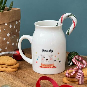 Luxury Bone Chine Winter Bear Christmas Milk Mug, 3 of 4
