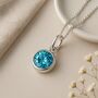 Personalised Sterling Silver March Aquamarine Birthstone Necklace, thumbnail 4 of 9