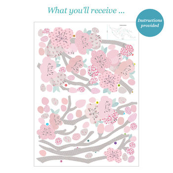 Children's Cherry Blossom Branch Fabric Wall Sticker, 2 of 2