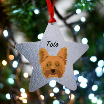 Yorkshire Terrier Dog Christmas Decoration Personalised, 9 of 9