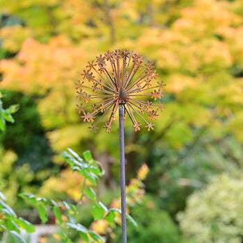 Rusty Metal Allium Garden Ornament, 2 of 8
