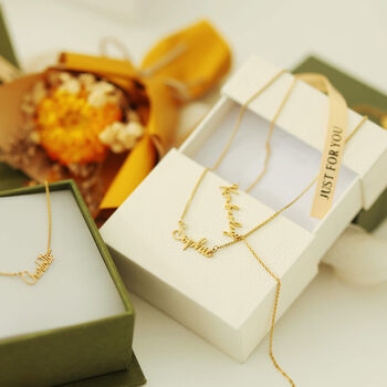 Personalised Name Necklace In Gold And Rose Gold, 2 of 12