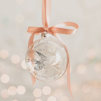 Baby And Stork Glass Bauble For New Parents, 2 of 5