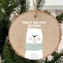 Personalised Wooden Polar Bear Christmas Decoration, thumbnail 1 of 2