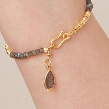 Labradorite And Gold Plated Silver Beaded Bracelet, 9 of 12