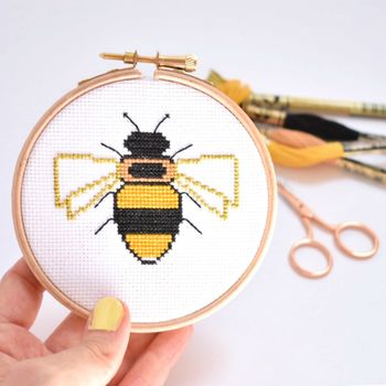 Bee Cross Stitch Kit By Hannah Hand Makes | notonthehighstreet.com