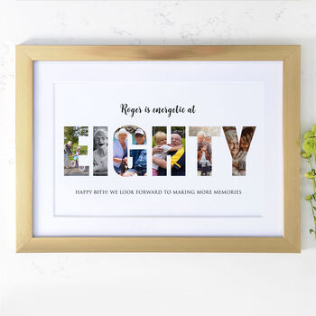Personalised Photos Inside Eighty Birthday Collage, 8 of 9