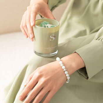 Jade Anxiety Bracelet And Crystal Candle Gift Set, 5 of 11