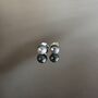 Silvery Blue Fused Glass Sterling Silver Stud Earrings, thumbnail 5 of 9