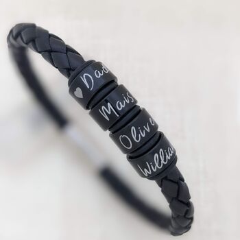 Personalised Bracelet With Engraved Name Rings, 2 of 7