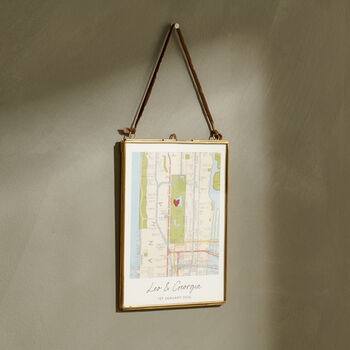 Personalised Vintage Map Picture With Stitched Heart, 4 of 9