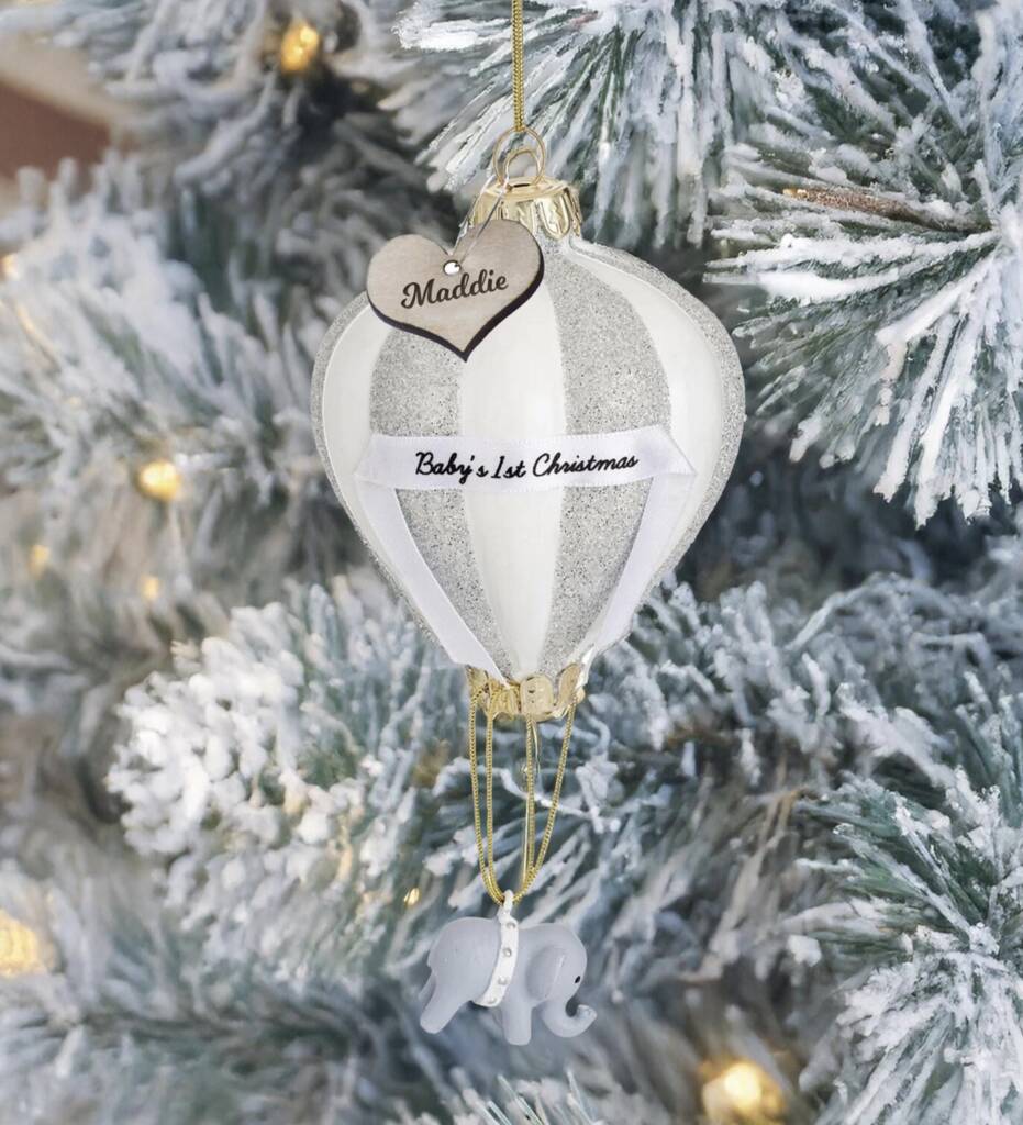 Babies First Christmas Hot Air Balloon Bauble, 1 of 3