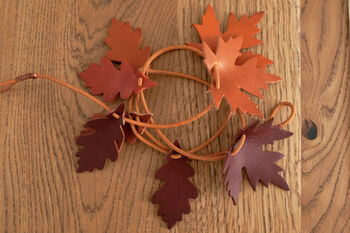 Autumn Leather Leaf Garland, 2 of 7