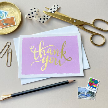 Thank You Script Box Set Of Eight Pastel Note Cards, 6 of 10