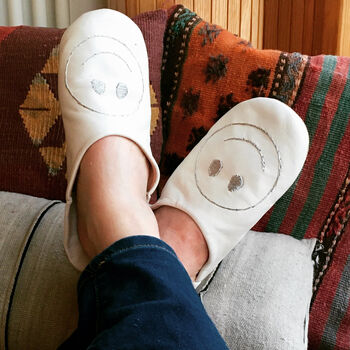 Slippers With Embroidered Smiley, 2 of 6