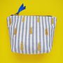 Embroidered Pineapple Cotton Make Up Bag, thumbnail 5 of 8
