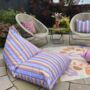 Outdoor Beanbag In Sparrow And Plumb Sherbet Stripe, thumbnail 1 of 4