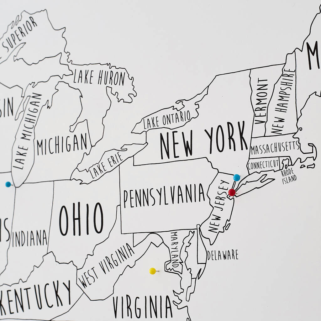 Personalised Usa States Pin Board Map With Pins By Louisa Elizabeth