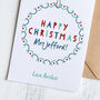Personalised Teacher's Christmas Card With Garland, thumbnail 4 of 4