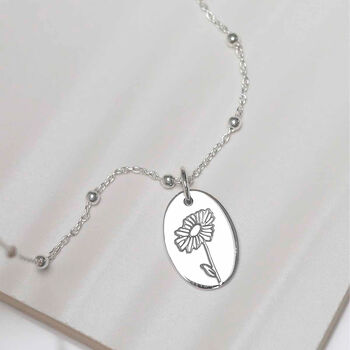 Sterling Silver April Birth Flower Necklace, 3 of 7