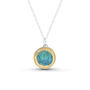 Small Round Emerald Turquoise Lagoon Silver Pendant, thumbnail 2 of 6