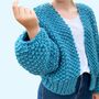 'Moss' Cardigan Easy Knitting Kit, thumbnail 1 of 9