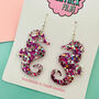 Large Seahorse Glitter Resin Earrings, thumbnail 4 of 4