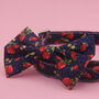 Navy Blue Strawberry Dog Bow Tie, thumbnail 6 of 9