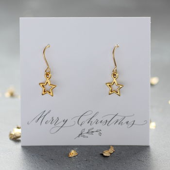 Gold Plated Star Earrings, 5 of 10