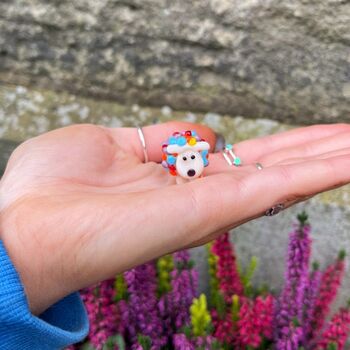 Hand Blown Glass Tiny Colourful Sheep, 2 of 3