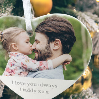 Any Message And Photo Ceramic Heart Hanging Decoration Bauble + Gift Box, 6 of 7