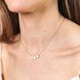 Triple Heart Pendant Necklace In Gold, thumbnail 3 of 4