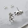 Sterling Silver Polished Origami Horse Studs, thumbnail 1 of 7