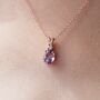 Lavender Amethyst Pendant Necklace In Sterling Silver, thumbnail 9 of 12