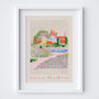 Rhs Garden Bridgewater Painted Scene Manchester Floral Landmark Print, thumbnail 7 of 7